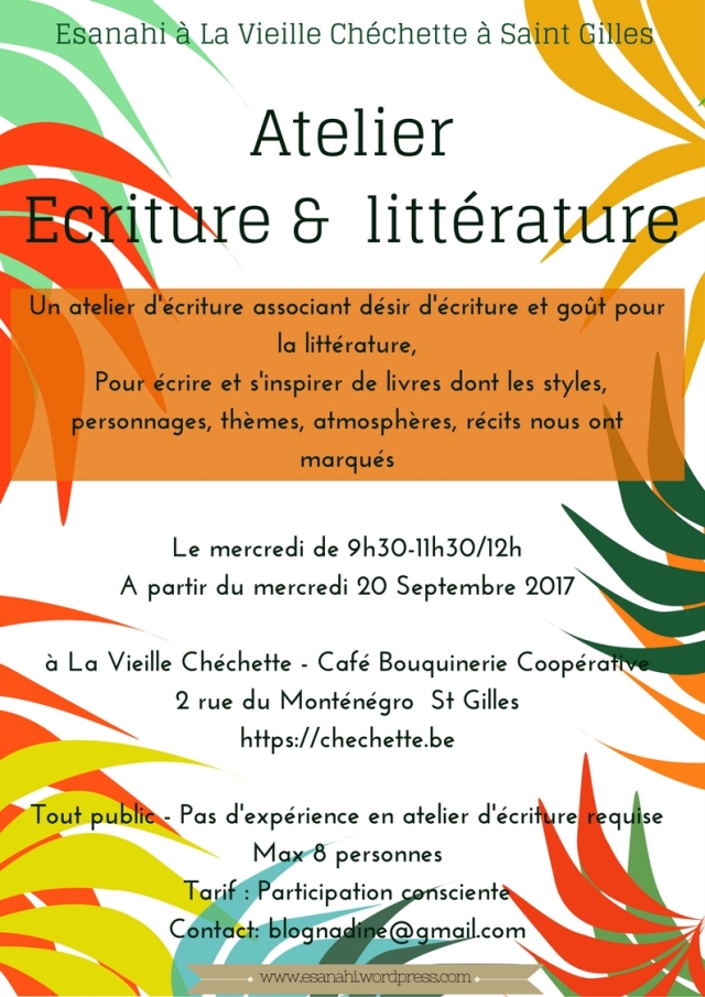 Affiche FB - Atelier 2017-18 écriture et littérature